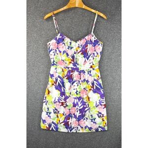 J. Crew Factory Floral Seaside Cami Spaghetti Strap Sun Dress Size 10 Pockets